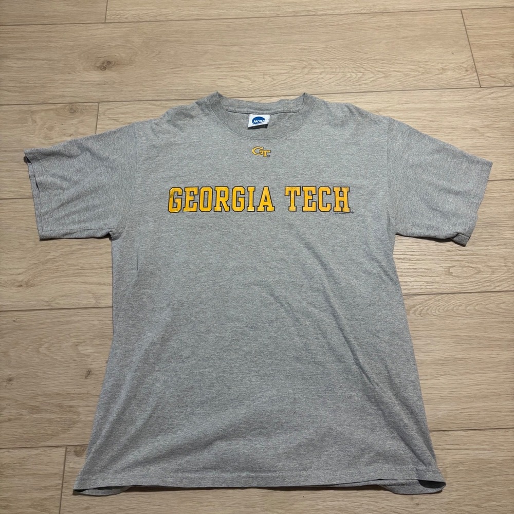 NCAA Georgia Tech Yellow Jackets T-Shirt Mens Large Gray VF Imagewear GT Logo